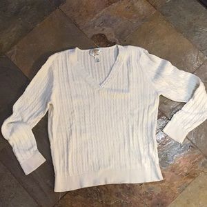Talbots Pima Cotton White Sweater